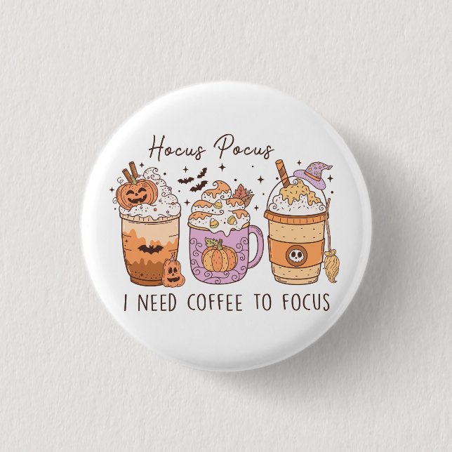 Badge Rond 2,50 Cm Halloween et café (Devant)