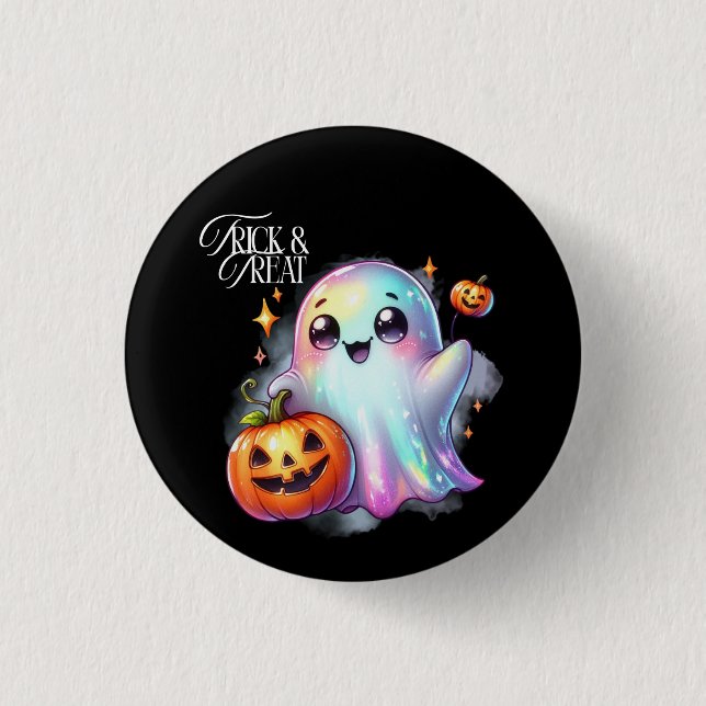 Badge Rond 2,50 Cm Halloween Ghost (Devant)