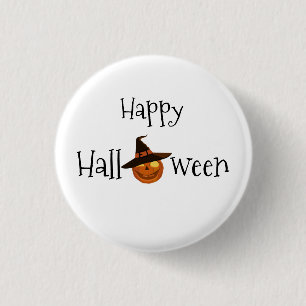 Badge Rond 2,50 Cm Halloween heureux citrouille