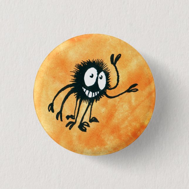Badge Rond 2,50 Cm Halloween heureux ! Webber dit "salut ! " (Devant)