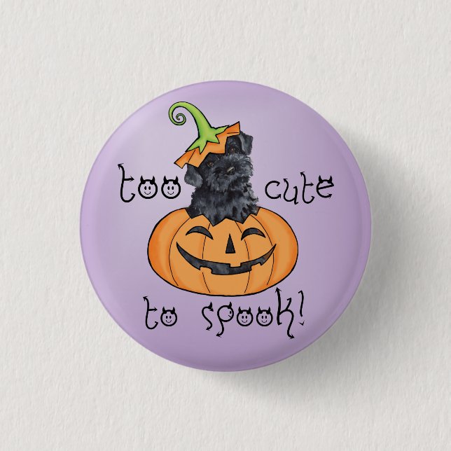 Badge Rond 2,50 Cm Halloween Kerry Blue Terrier (Devant)