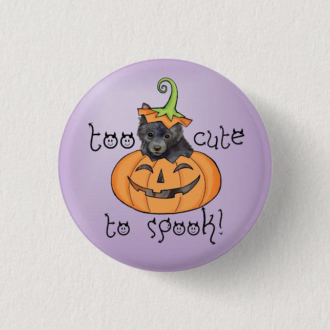 Badge Rond 2,50 Cm Halloween Schipperke Button (Devant)