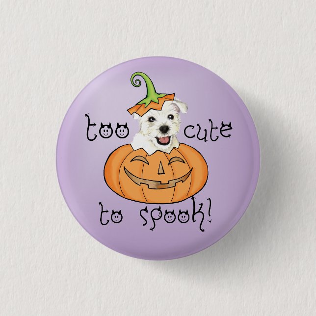 Badge Rond 2,50 Cm Halloween Westie (Devant)