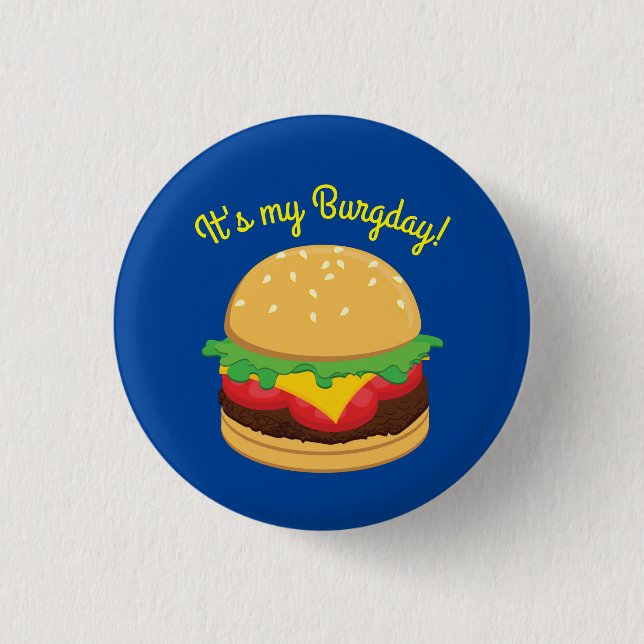 Badge Rond 2,50 Cm Hamburger Anniversaire de fête Burger (Devant)