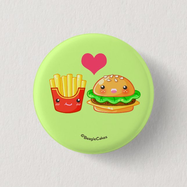 Badge Rond 2,50 Cm Hamburger et bouton mignons de Pinback de fritures (Devant)
