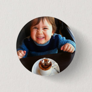 Badge Rond 2,50 Cm HAMbWG - Bouton Carré - Chocolat Chaud