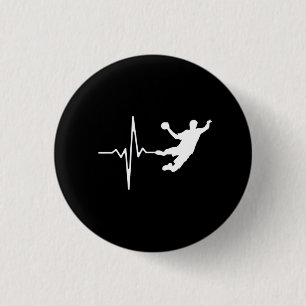 Badge Rond 2,50 Cm Handball - Handball Player Heartbeat