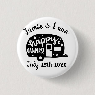 Badge Rond 2,50 Cm Happy Campers Conception personnalisable