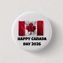 Happy Canada Day 1 Inch Round Button