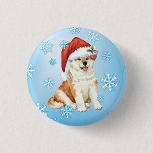 Badge Rond 2,50 Cm Happy Howliday Akita