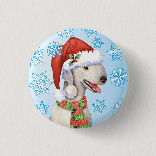 Badge Rond 2,50 Cm Happy Howlidays Bedlington Terrier Button