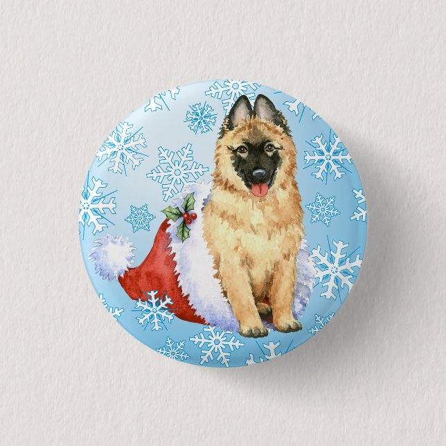 Badge Rond 2,50 Cm Happy Howlidays Belge Tervuren (Devant)