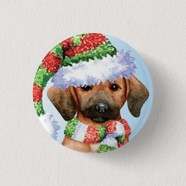 Badge Rond 2,50 Cm Happy Howlidays Redbone (Devant)
