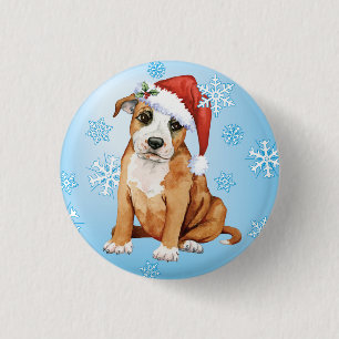 Badge Rond 2,50 Cm Happy Howlidays Staffordshire Bull Terrier