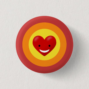Badge Rond 2,50 Cm Happy Love Heart