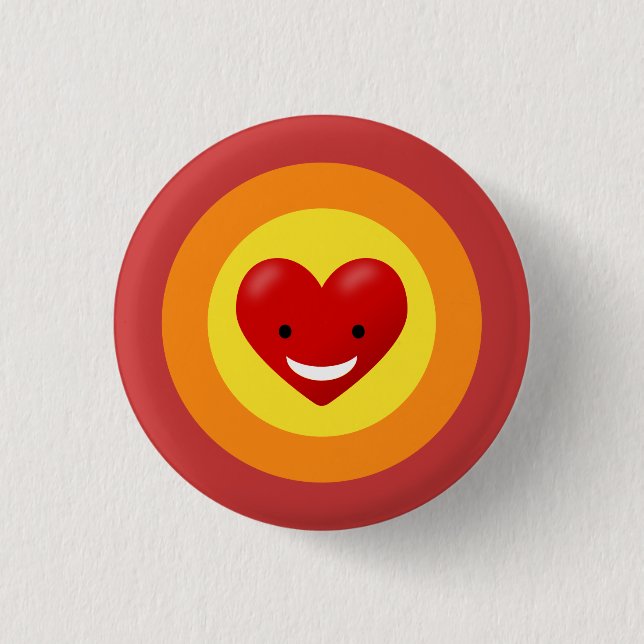 Badge Rond 2,50 Cm Happy Love Heart (Devant)