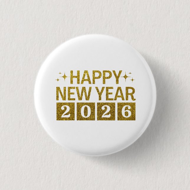 Badge Rond 2,50 Cm Happy New Year 2026 (Devant)