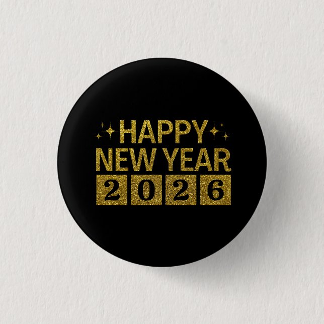 Badge Rond 2,50 Cm Happy New Year 2026 (Devant)