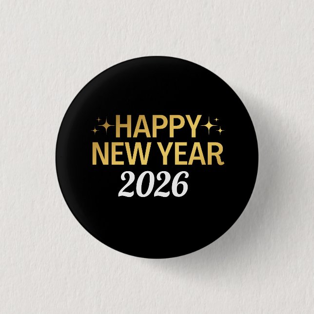 Badge Rond 2,50 Cm Happy New Year 2026 (Devant)