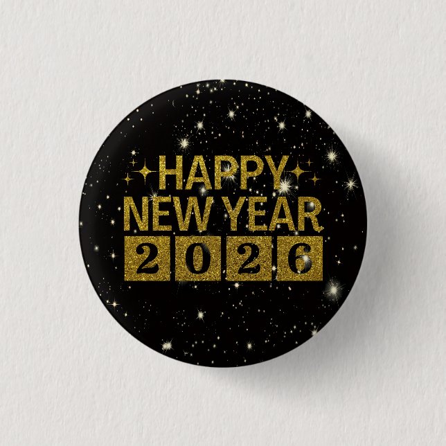 Badge Rond 2,50 Cm Happy New Year 2026 (Devant)