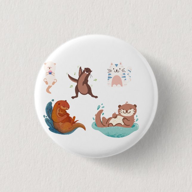 Badge Rond 2,50 Cm Happy Ottering sticker (Devant)