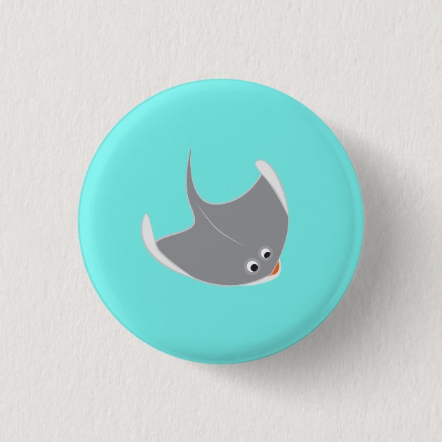 Badge Rond 2,50 Cm Happy Stingray (Devant)