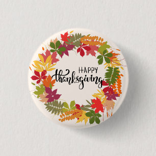 Badge Rond 2,50 Cm Happy Thanksgiving