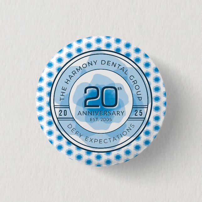 Badge Rond 2,50 Cm Harmony Dental 20th Anniversary Button (Devant)