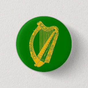 Badge Rond 2,50 Cm Harpe Irlandaise