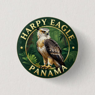 Badge Rond 2,50 Cm 🦅 Harpie aigle Panama Faune tropicale