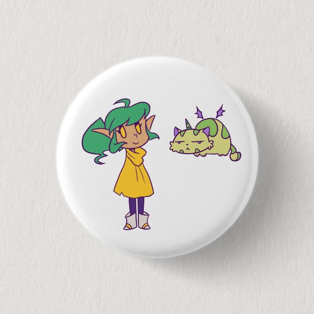 Badge Rond 2,50 Cm Harpie et citrouille (Devant)