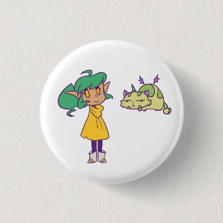Badge Rond 2,50 Cm Harpie et citrouille