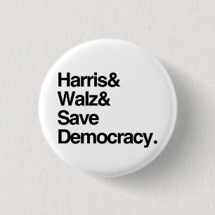 Badge Rond 2,50 Cm Harris et Walz et Save Democracy