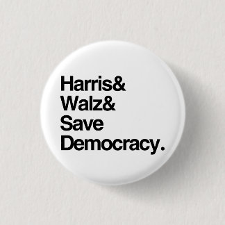 Badge Rond 2,50 Cm Harris et Walz et Save Democracy