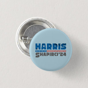 Badge Rond 2,50 Cm Harris Shapiro 2024 Vintage bande patriotique