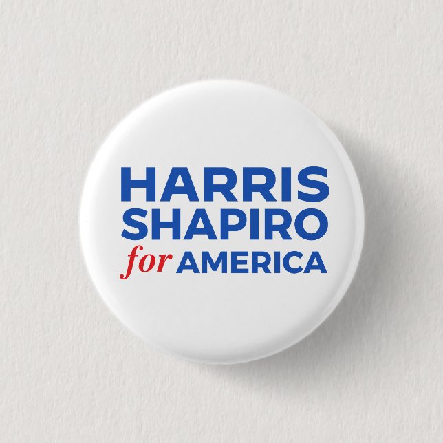 BADGE ROND 2,50 CM HARRIS SHAPIRO POUR L'AMÉRIQUE (Devant)