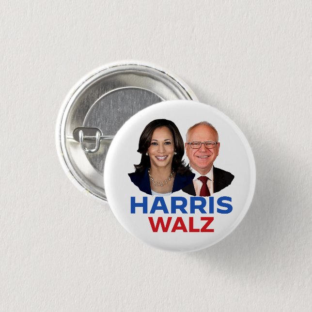 Badge Rond 2,50 Cm Harris Walz 2024 (Devant & derrière)