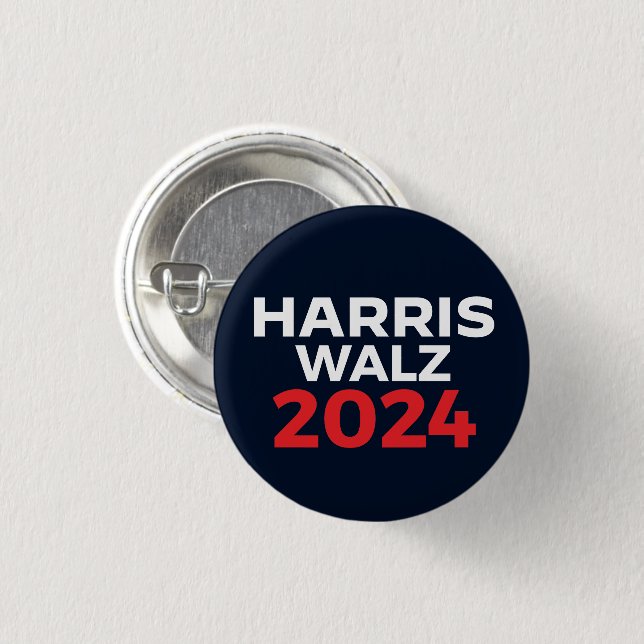Badge Rond 2,50 Cm Harris Walz 2024 (Devant & derrière)