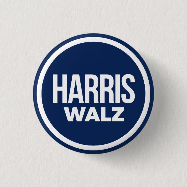 Badge Rond 2,50 Cm Harris Walz 2024 (Devant)