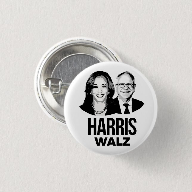 Badge Rond 2,50 Cm Harris Walz 2024 (Devant & derrière)