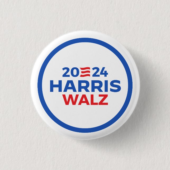 Badge Rond 2,50 Cm Harris Walz 2024 (Devant)