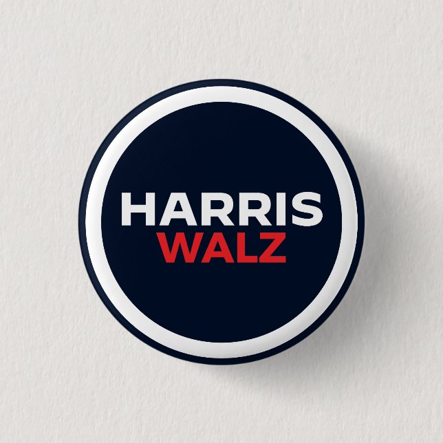Badge Rond 2,50 Cm Harris Walz 2024 (Devant)