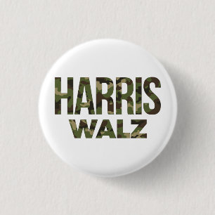 Badge Rond 2,50 Cm Harris Walz Camouflage 2024