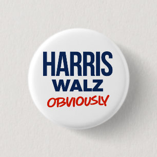 Badge Rond 2,50 Cm Harris Walz Évidemment