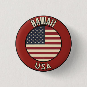 Badge Rond 2,50 Cm Hawaii États-Unis d'Amérique