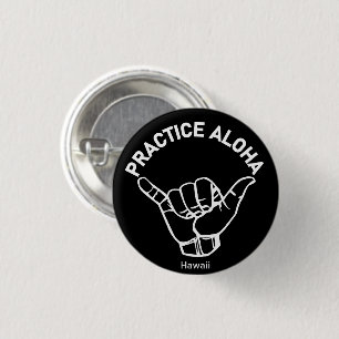 Badge Rond 2,50 Cm Hawaii Pratique Aloha Shaka (Hang lâche)