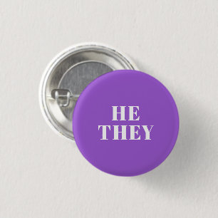 Badge Rond 2,50 Cm He, Ils Violet Prononouns Préféré Lgbtq Pride pin