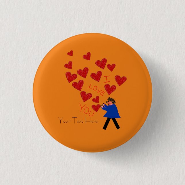 Badge Rond 2,50 Cm Hearts Button (Devant)