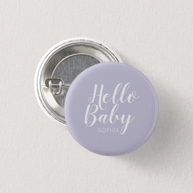 Badge Rond 2,50 Cm Hello Baby baby shower classique moderne (Devant & derrière)