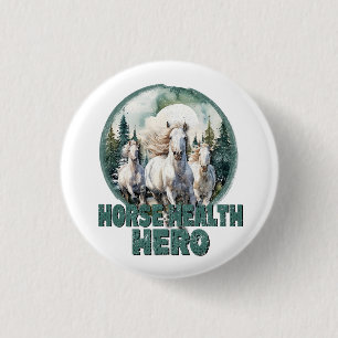Badge Rond 2,50 Cm Héros de la santé du cheval, Vintage Equine Retro 